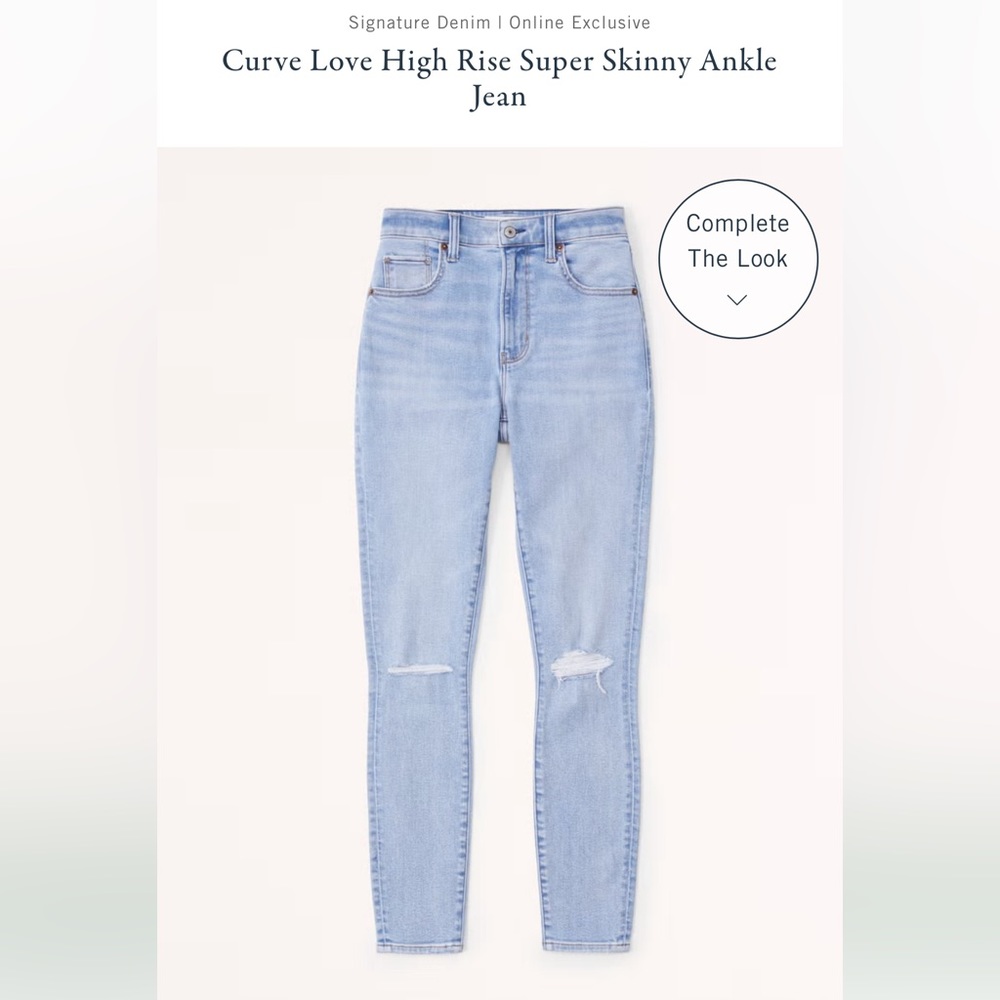 Abercrombie Curve Love Super Skinny Ankle High Rise 8 Short